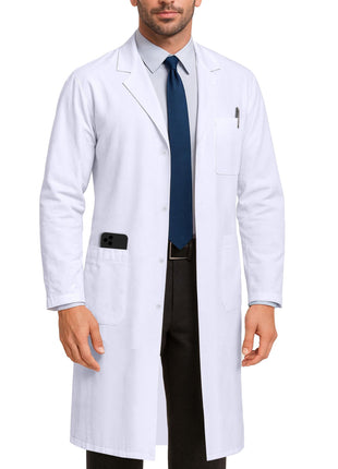 NY Threads Professional Lab Coat for Men Long Sleeve Medical Coat 1 Pack, Large, White