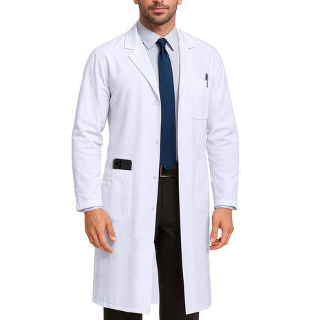 NY Threads Professional Lab Coat for Men Long Sleeve Medical Coat 1 Pack, Large, White