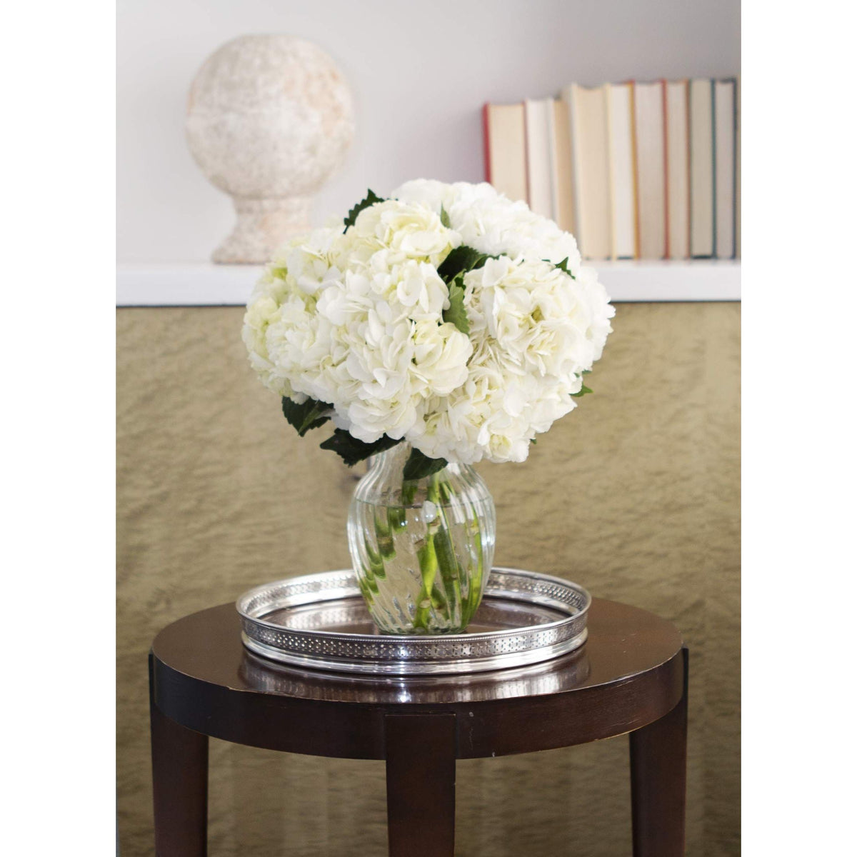Beauty Bouquet of 6 White Hydrangeas Without Vase - Fall Collection - KaBloom Prime Next Day - Gift for Birthday, Anniversary, Get Well, Thank You, Valentine, Mother’s Day Fresh Flowers