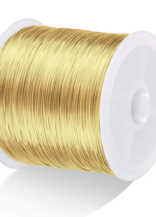 MIKIMIQI Jewelry Wire - 328Ft, 26 Gauge, Tarnish Resistant, Copper, 0.4mm X 100m (Gold)