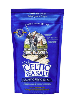 Celtic Sea Salt Light Grey Coarse – Unrefined Mineral Salt, 70+ Trace Minerals, Sustainably Harvested, GMP Certified – Cooking, Finishing, Hydration, Grinder Use – 1 lb Resealable Bag