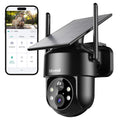 LITYMOL Solar Security Cameras Wireless Outdoor, 2K 360° View Cameras for Home Security, Color Night Vision, AI & PIR Motion Detection, 2-Way Audio, Spotlight Siren Alarm, IP65, SD/Cloud Storage