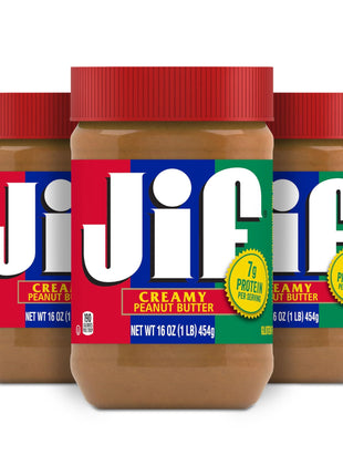 Jif Creamy Peanut Butter, 16 Ounces (Pack of 3)