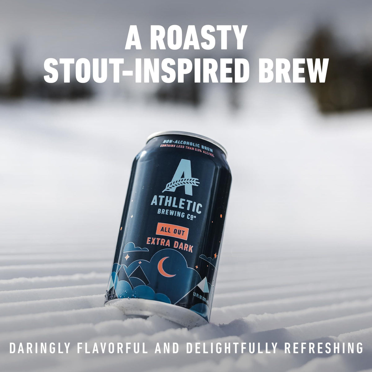 Athletic Brewing Company Craft Non Alcoholic Beer, Extra Dark Brew With Coffee & Chocolate Notes, Pair With Meat, Dried Fruit or Dessert, Vegan, All Out, 12 Pack, 12 FL Oz Cans