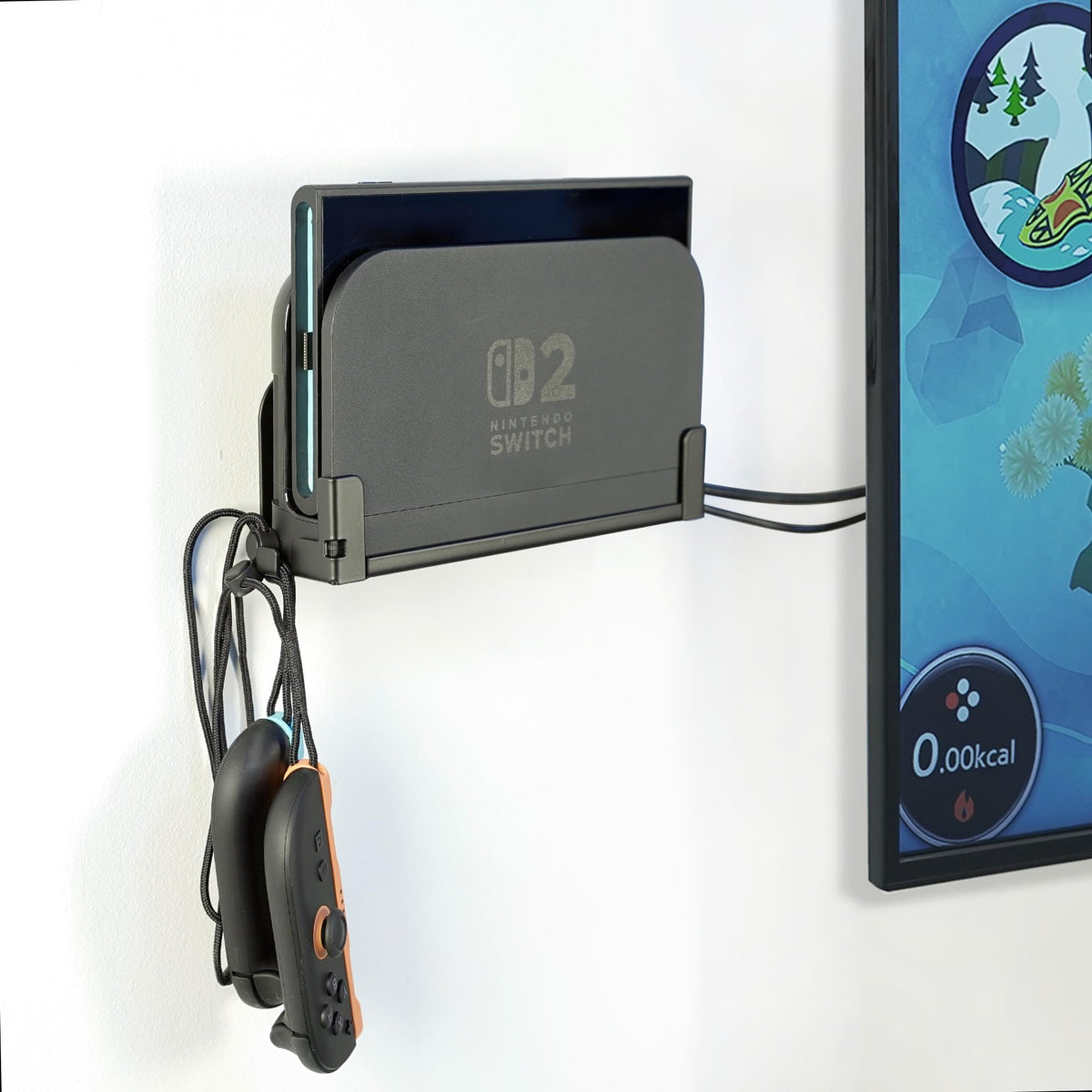 Monzlteck Wall Mount Bracket for Switch 2 Dock, Left Side TV Mount, Metal Construction, Space-Saving Design