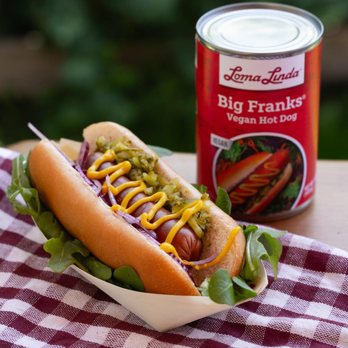 Vegan Hot Dogs Plant-Based Meat Alternative - Loma Linda Big Franks Variety Pack, 15oz Cans (12 Pack) - High Protein Meatless Franks for Grilling & Cooking - Vegetarian, Non-GMO, Soy Protein