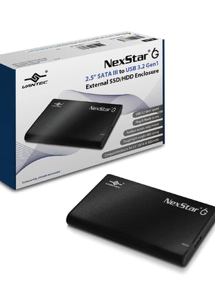 Vantec NexStar 6G, 2.5" SATA III to USB 3.2 Gen1 External SSD/HDD Enclosure, ID: Black (NST-268S3-BK)