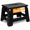 Utopia Home Folding Step Stool - (Pack of 1) Foot Stool with 9 Inch Height - Holds Up to 300 lbs - Lightweight Plastic Foldable Step Stool for Kitchen, Bathroom & Living Room (Black)