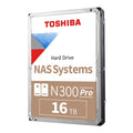 Toshiba N300 PRO 16TB Large-Sized Business NAS (up to 24 bays) 3.5-Inch Internal Hard Drive - Up to 300 TB/year Workload Rate CMR SATA 6 GB/s 7200 RPM 512 MB Cache - HDWG51GXZSTB