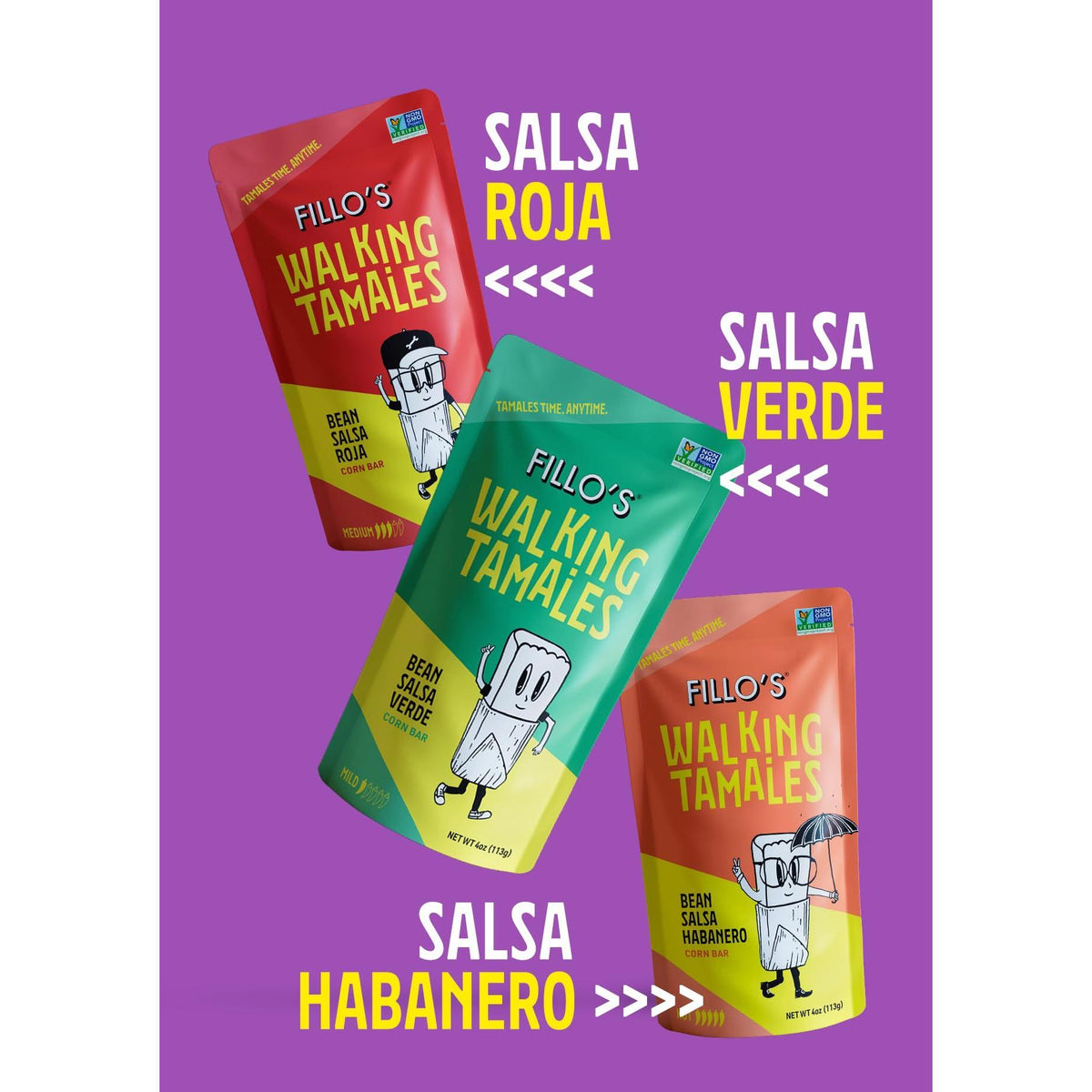 Fillos Walking Tamales Gluten Free Snacks Ready To Eat Vegan Snacks Microwaveable Meal, Gluten Free
