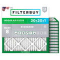 Filterbuy 20x20x1 Air Filter MERV 8 Essential Dust & Allergy Defense (12-Pack), Electrostatic Pleated HVAC AC Furnace Filters Replacement (Actual Size: 19.50 x 19.50 x 0.75)