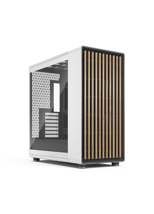 Fractal Design North XL RC Chalk White TG Clear - Reverse Connection Motherboard Compatible - Three 140mm Aspect PWM Fans Included- Type C USB - ATX Airflow Full Tower PC Gaming case
