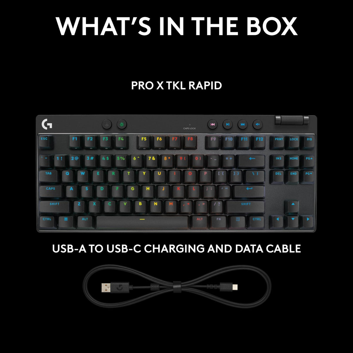 Logitech G PRO X TKL Rapid Tenkeyless Wired Gaming Keyboard with Magnetic Analog Switches, RGB - Black, PC Gaming Keyboards, Pro