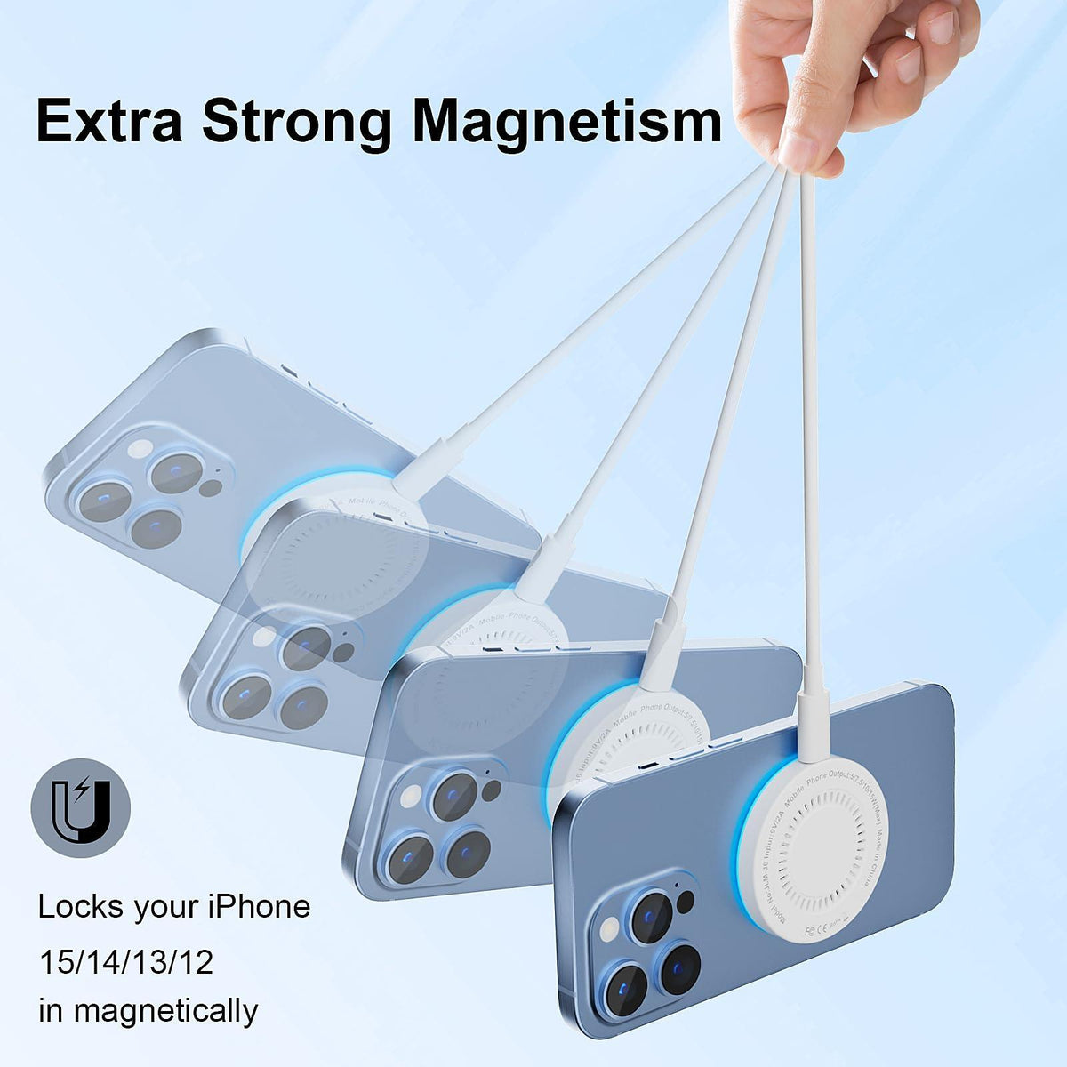 MagSafe Charger 2 Pack 15W Magnetic Wireless Charger Fast Charging Pad Compatible with iPhone 16/15/14/13/12 Series & AirPods 3/2/Pro Magnetic MagSafe Charging Pad with Dual Ports