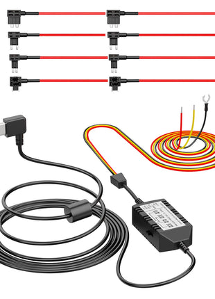 VIOFO HK4 Hardwire Kit with 8pcs Full Set Circuit Fuse Tap, Type-C Port, for A329 series/A229 series/A119Mini2/A139Pro/WM1/T130 Dash Cam | Compatible with VIOFO A329 series/A229 series/A119Mini2/A139Pro/WM1/T130 Dash Cam
