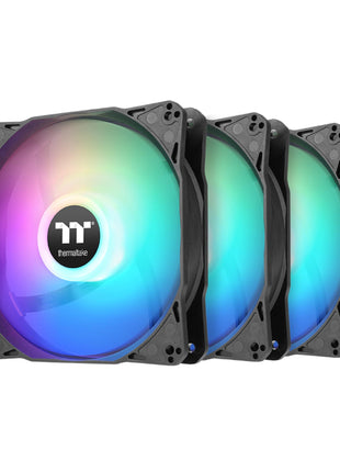 Thermaltake LE120 ARGB PWM Fan (3 Pack), PWM controlled 500~1500 rpm, 5V Motherboard Sync, 16.8 Million Colors 9 Addressable LEDs, Airflow 66.1 CFM, 120mm Hydraulic Bearing, Case Fan, CL-F204-PL12SW-A