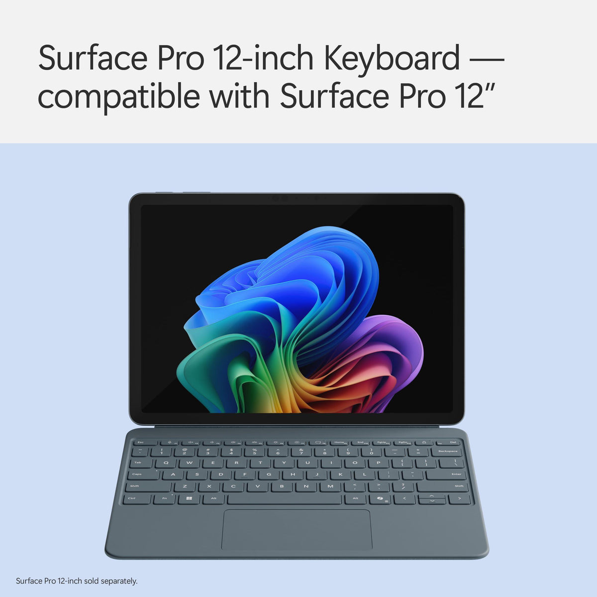 Microsoft Surface Pro Keyboard for Surface Pro 12" Device, Keyboard Only, Alcantara Material, Ocean