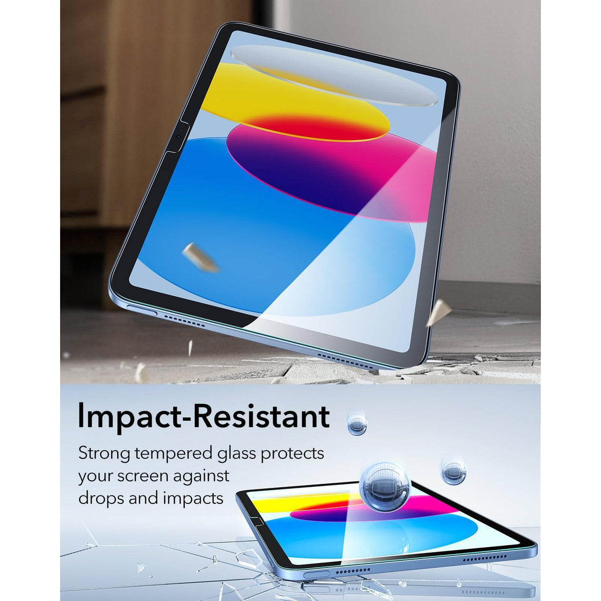 ESR 2 Pack Screen Protector for iPad A16 11th/10th Generation (11 Inch/10.9, 2025/2022), 9H Tempered Glass Film Guard with Alignment Frame, Anti-Scratch, Bubble Free, HD Clarity, Apple Pencil Support