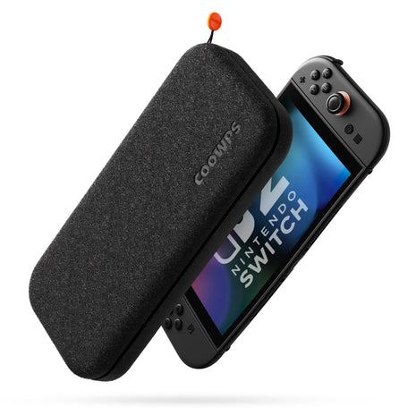 COOWPS Switch 2 Case for Nintendo Switch 2 (2025), Odorless Felt Ultra Hard Shell Military Grade Protection, Soft Lining Travel Storage Case with 8 Game Card Slots, Black