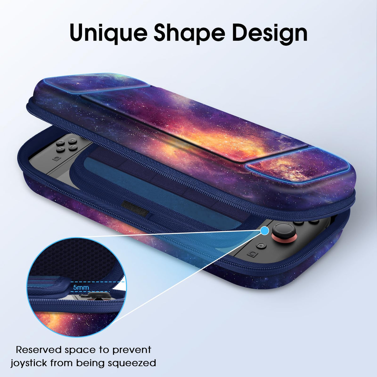 Fintie Carrying Case for Nintendo Switch 2 (2025), Shockproof Hard Shell Switch 2 Case, Protective Cover Portable Travel Bag with Game Card Slots & Inner Pocket for Accessories, Galaxy