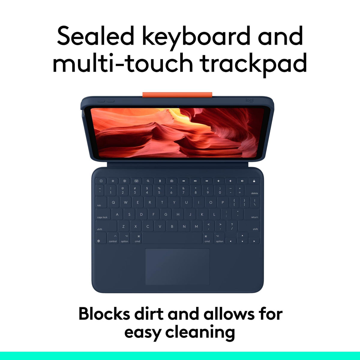 Logitech Rugged Combo 4 Touch Keyboard Case with Trackpad and Smart Connector for iPad (10th Generation) - Classic Blue