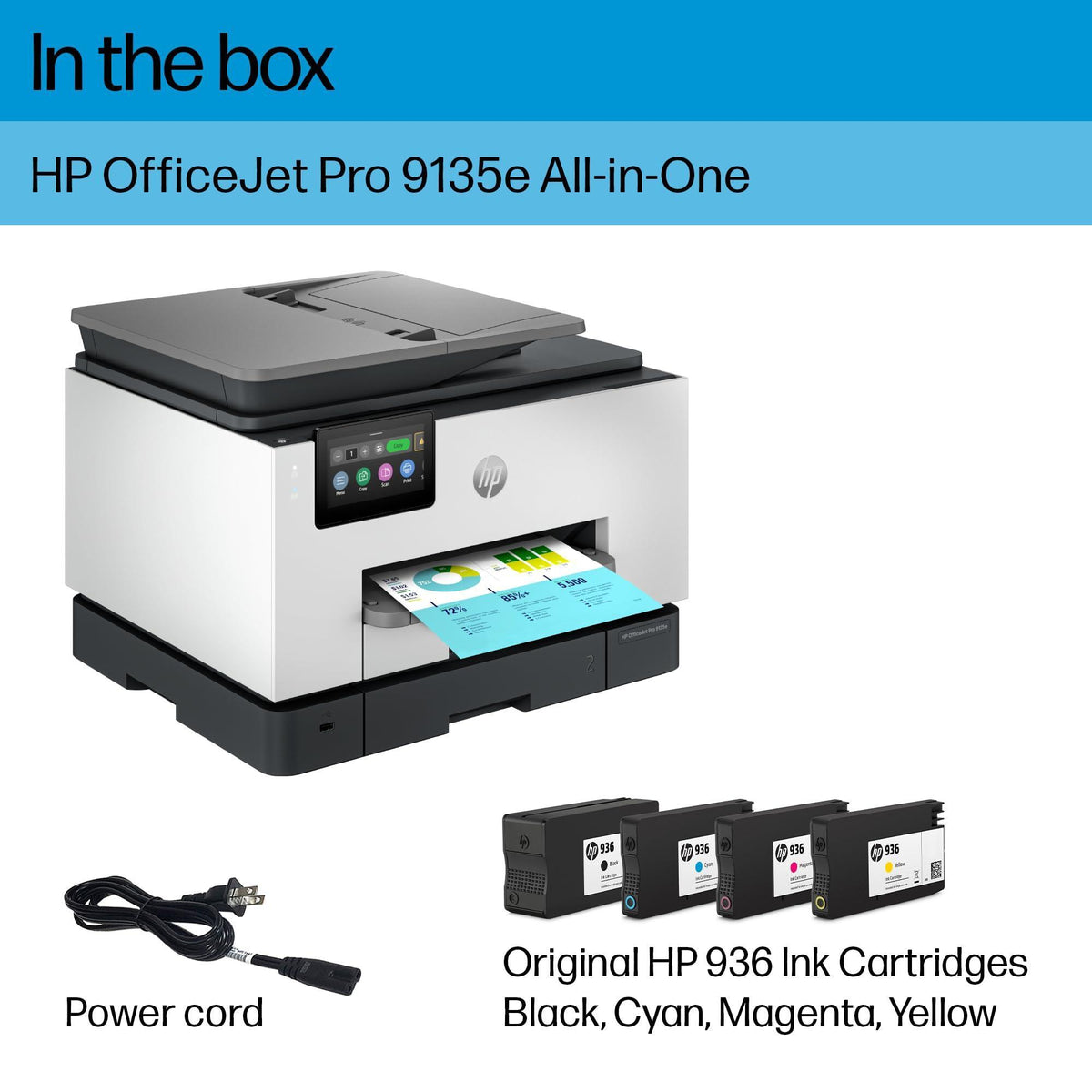 HP OfficeJet Pro 9135e All-in-One Printer, Color, Printer-for-Small Medium Business, Print, Copy, scan, fax, wireless. 3 month Instant Ink trial included ; Two-Sided Printing; Two-Side