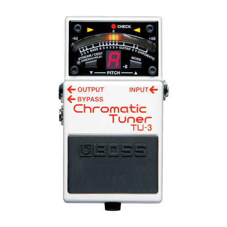 BOSS TU-3 Chromatic Floor Tuner for Guitar and Bass | Industry-Standard Performance | Tank-Tough BOSS Stompbox Body | 21-Segment LED Meter | Accurate to  One Cent | Accu-Pitch Sign Function