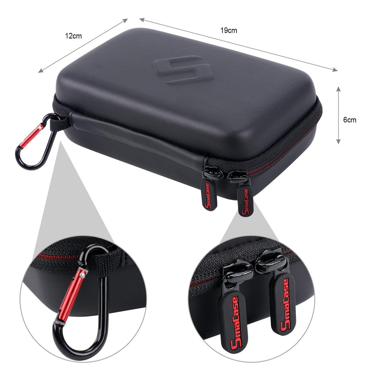 Smatree Carrying Case for Nintendo 3DS XL/2DS XL, Hard Protective Shell Travel Case for Nintendo New 3DS - Super NES Edition - Black/Red
