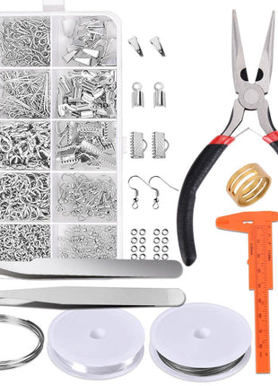 PAXCOO Jewelry Making Supplies Kit - Jewelry Repair Tool with Accessories, Pliers, Findings, and Beading Wires for Adults and Beginners