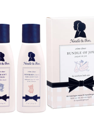 Noodle & Boo Bundle of Joy Newborn Baby Gift Set ; Newborn 2-in-1 Hair & Body Wash, Super Soft Baby Lotion