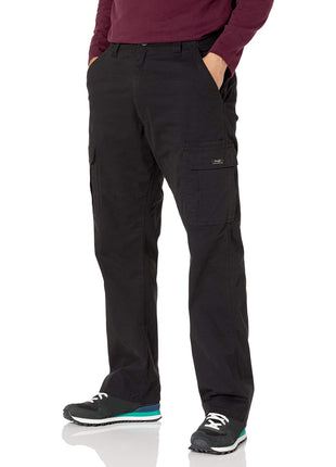 Wrangler Authentics Men's Relaxed Fit Stretch Cargo Pant, Black, 32W x 32L