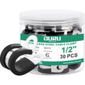 OURU 1/2-Inch Stainless Steel Rubber Coated Pipe & Wire Clamps (30pcs, Black, 13mm)