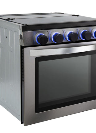 RecPro RV 3-Burner Gas Range, Silver, 1.8 Cu. Ft., No Range Hood