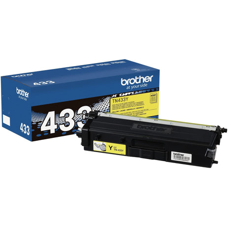 Brother Genuine High Yield Toner Cartridge, TN433Y, Replacement Yellow Toner, Page Yield Up to 4,000 Pages, Amazon Dash Replenishment Cartridge, TN433 | Prints up to 4,000 pages, Amazon Dash replenishment
