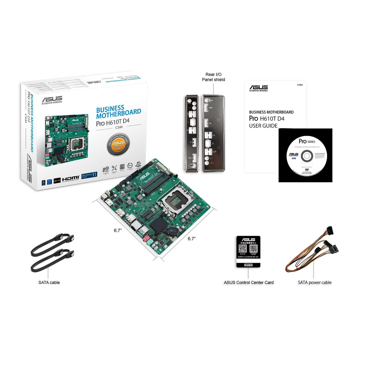 ASUS Pro H610M-CT D4-CSM LGA 1700(Intel 12th Gen&Intel vPro)TCO-optimized Commercial Motherboard( PCIe 4.0,DDR4, DP/HDMI/D-Sub,USB 3.2 Gen 2,M.2 E slot,TPM IC onboard,SMBUS,ACCE, Boot Defender)