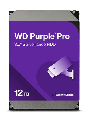 Western Digital 12TB WD Purple Pro Surveillance Internal Hard Drive HDD - SATA 6 Gb/s, 512 MB Cache, 3.5 inch - WD122PURP