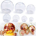 RESINWORLD Set of 4, 3 inch, 2.5 inch, 2 inch, 1.7 inch, 1.3 inch, 0.9 inch Clear Silicone Sphere Molds, Large 3D Seamless Sphere Silicone Molds for Resin Casting, Round Ball Orbs Epoxy Resin Mold for Jewelry, Soap, Candle