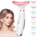 Dopsikn 7 Color Galvanic Machines - Red Light Therapy for Face and Neck, Face Massager Tool for Wrinkles, Double Chin, Vibrating Facial Massager with Thermals, White