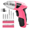 Hi-Spec Small Electric Screwdriver, Mini Drill Set, Rechargeable 3.6V Cordless Screwdriver with 26 Driver Bits, Power Tool for Small Projects & Home Use, Pink