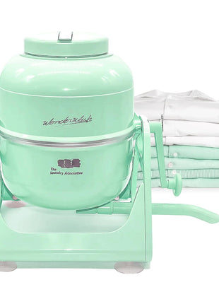 WonderWash Portable Washing Machine for Apartment & Tiny Spaces - Manual Hand Clothes Washer with Retro Design - Clean Laundry Anywhere with Our Countertop, Non-Electric, Small Washer - Mint Green