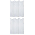 Fruit of the Loom Men's Sleeveless Tank A-Shirt, Tag Free & Moisture Wicking, Ribbed Stretch Fabric, 6 Pack-White, Large