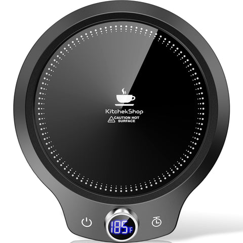 Fast Heating Mug Warmer - 4 Temp Settings & 1-12H Timer, Coffee Cup Warmer Plate for Desk Auto Shut Off, Ideal Beverage Warmer Gift for Coffee, Tea, Milk (Black)