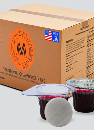 The Miracle Meal Pre-filled Communion Cups and Wafer Set - Box of 1000 - with 100% Trusted Concord Grape Juice & Wafer - Made in the USA - Premium Quality Guaranteed