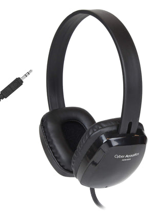 Cyber Acoustics 3.5mm Stereo Headphones for PCs and Other 3.5mm Devices in The Office, Classroom or Home (ACM-6004)