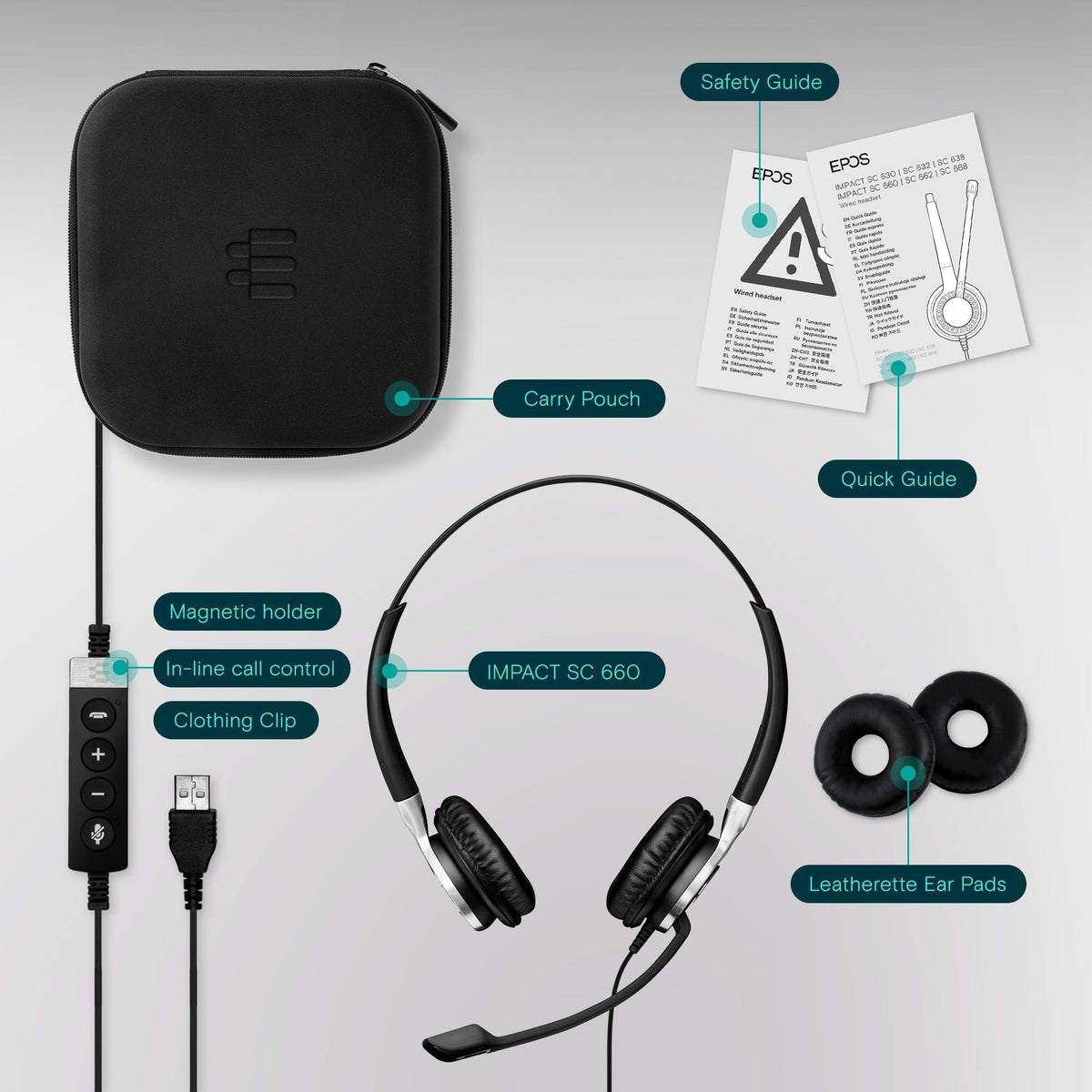 Sennheiser SC 665 USB (507257) - Double-Sided Business Headset | UC Optimized and Skype for Business Certified | For Mobile Phone, Tablet, Softphone, and PC (Black)