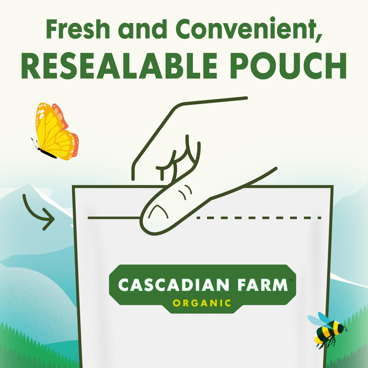 Cascadian Farm Organic Granola with No Added Sugar, Blueberry Vanilla Cereal, Resealable Pouch, 11 oz.