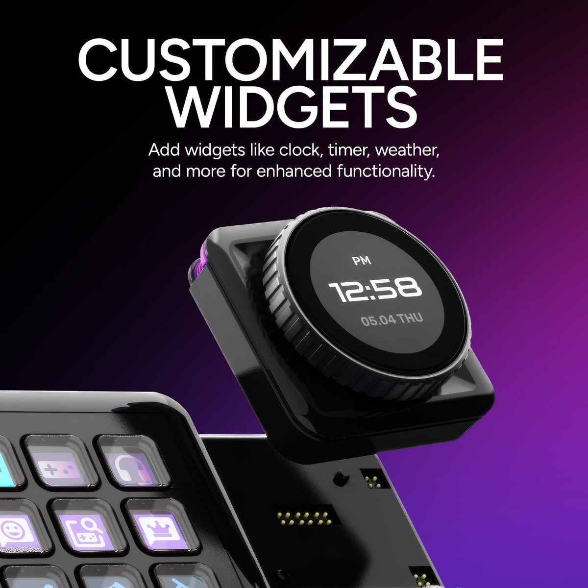 Cooler Master MasterHUB Encoder Dial with IPS Display: Freeform 2.0 Modular Platform - Scene Switching, Volume Control, Clock, Timer, and Endless Creative Possibilities