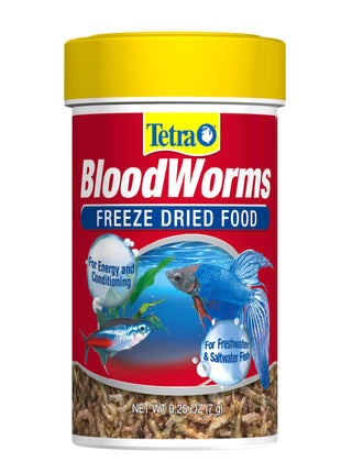 Tetra BloodWorms 0.25 Oz, Freeze-Dried Food for Freshwater and Saltwater Fish, Seafood (Pack of 1)