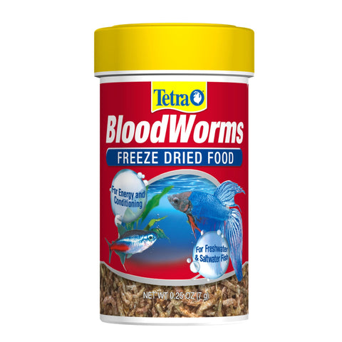 Tetra BloodWorms 0.25 Oz, Freeze-Dried Food for Freshwater and Saltwater Fish, Seafood (Pack of 1)