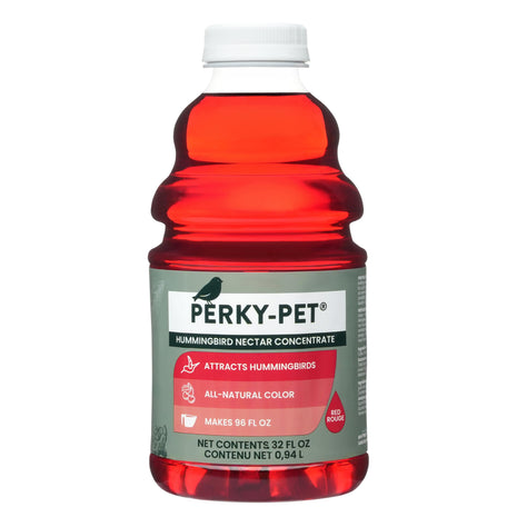 Perky-Pet Hummingbird Nectar Concentrate for Hummingbird Feeder - 32 oz - Makes 96 FL OZ of Red Food Nectar - 238